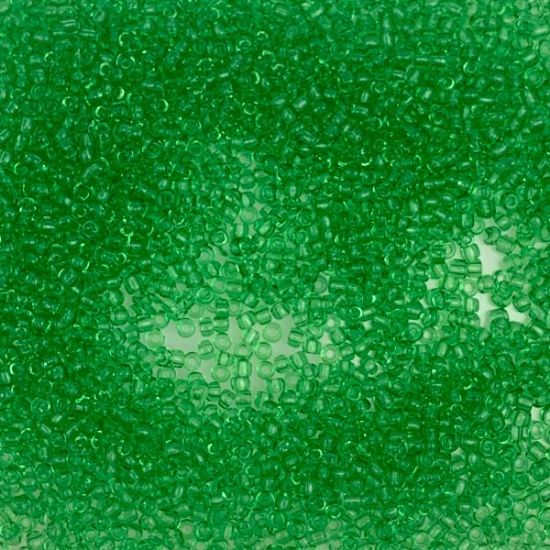 Picture of Size 11 Japanese Seed Beads, Transparent Grass Green (#145), Approximately 25 Grams