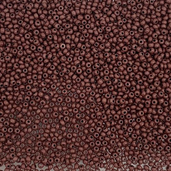 Picture of Size 11 Czech Seed Beads, Opaque Terra Intensive Dark Brown, Approximately 25 Grams