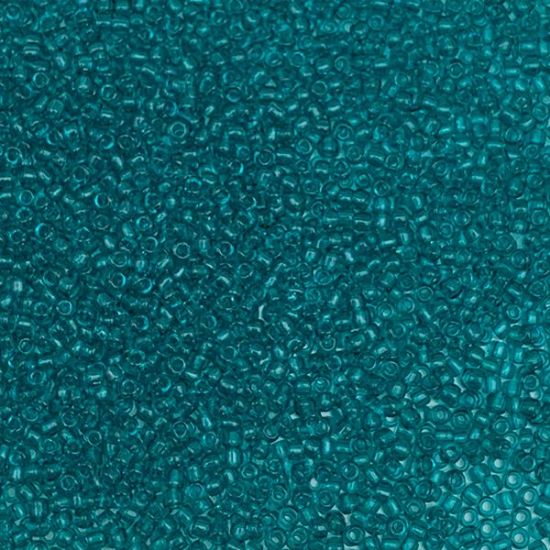 Picture of Size 11 Japanese Seed Beads, Transparent Peacock Green (#147), Approximately 25 Grams