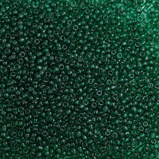 Picture of Size 11 Japanese Seed Beads, Transparent Forest Green (#147A), Approximately 25 Grams