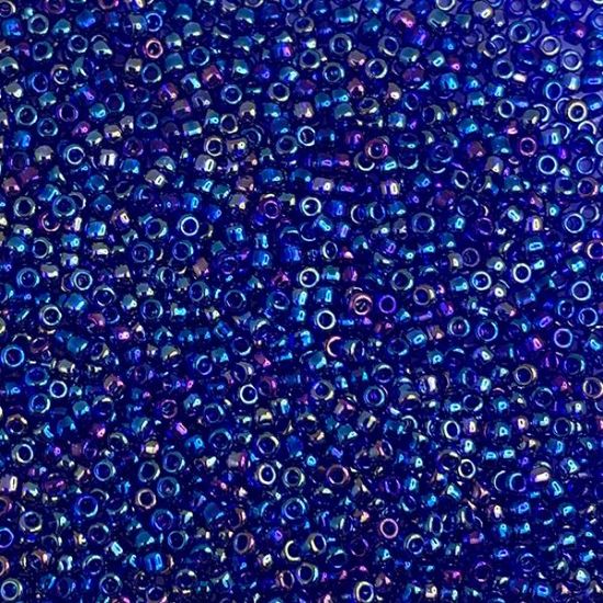 Picture of Size 11 Japaneses Seed Beads, Transparent Lustre Blue Iris (#177), Approximately 25 Grams