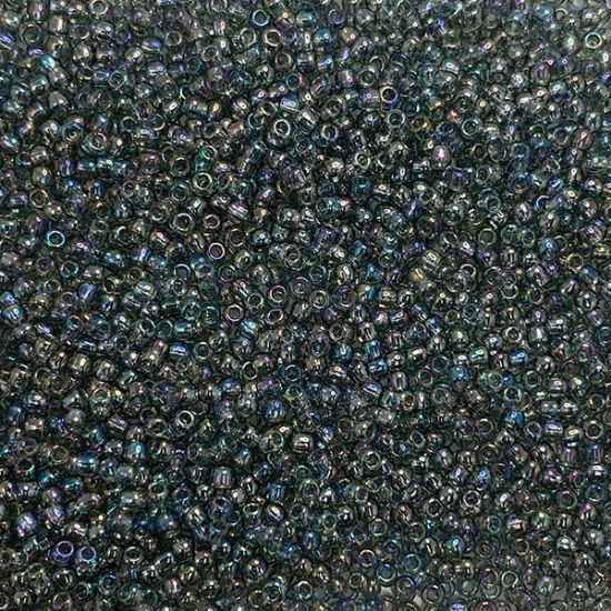 Picture of Size 11 Japanese Seed Beads, Transparent Grey Aurora Borealis (#297A), Approximately 25 Grams