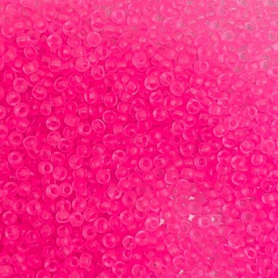 Picture of Size 11 Japanese Seed Beads, Transparent Bright Pink (#153), Approximately 25 Grams