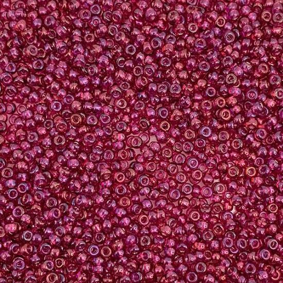 Picture of Size 11 Japanese Seed Beads, Transparent Raspberry Lustre (#291), Approximately 25 Grams