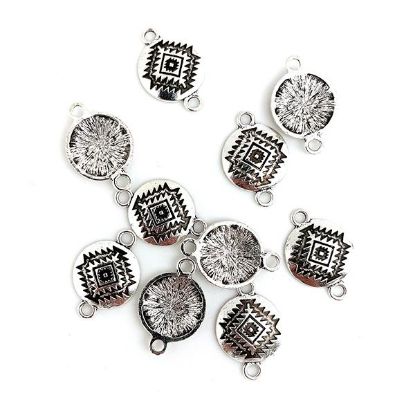 Picture of Silver Plated Rug Pattern Concho Link, 18mm, 10-pieces per Pkg