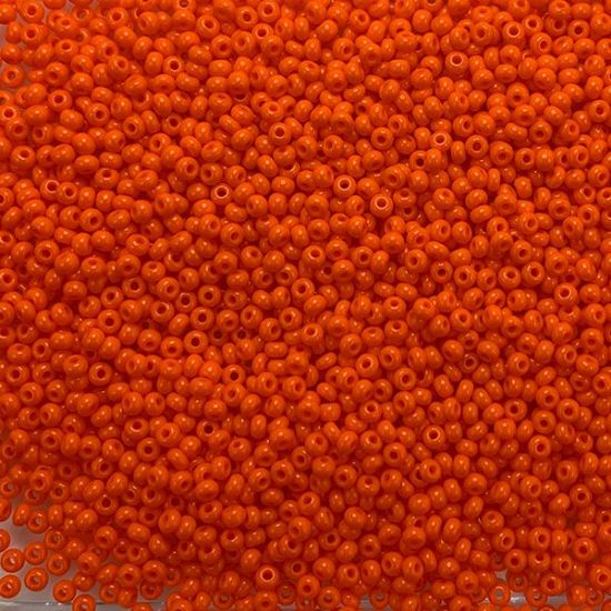 Picture of Size 11 Czech Seed Beads, Opaque Orange, Approximately 25 Grams