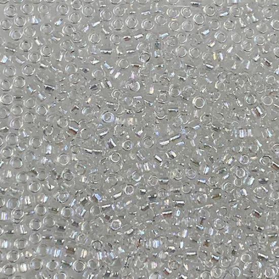 Picture of Size 8 Japanese Seed Beads, Transparent Crystal Aurora Borealis(#250), Approximately 25 Grams