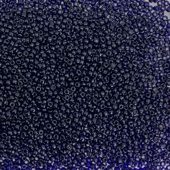 Picture of Size 11 Japanese Seed Beads, Transparent Cobalt (#151A), Approximately 25 Grams