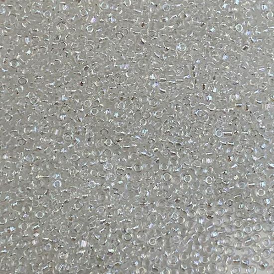 Picture of Transparent Crystal Aurora Borealis Seed Beads #250 / Size #11<br />Approximately 25 Grams