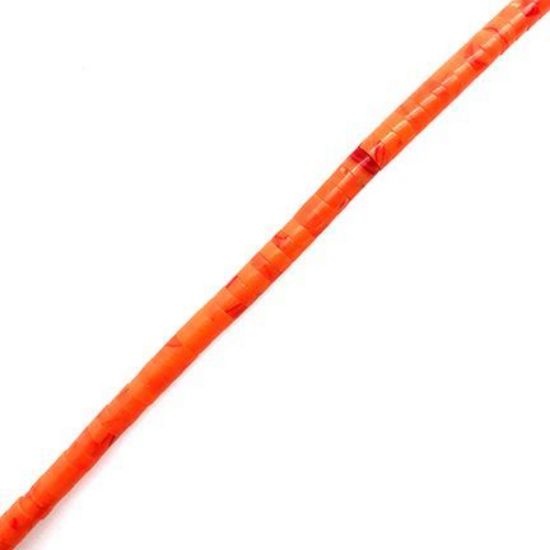 Picture of Block Orange Spiny Oyster Heishi Beads 4-5mm, 24" Length