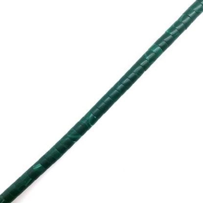 Picture of  Block Malachite Heishi Beads 4-5mm, 24" Strand