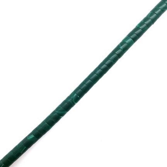 Picture of  Block Malachite Heishi Beads 4-5mm, 24" Strand