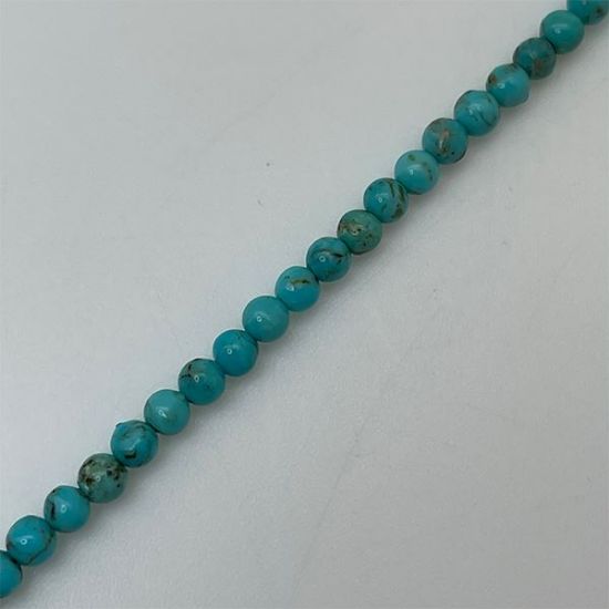 Picture of Royal Beauty Stabilized Turquoise Round Bead 3mm, 16" Bead Strand