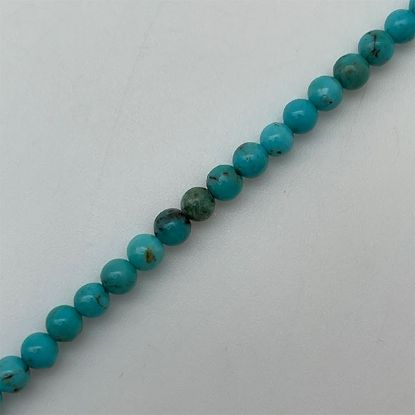 Picture of Royal Beauty Stabilized Turquoise Round Bead 4mm, 16" Bead Strand