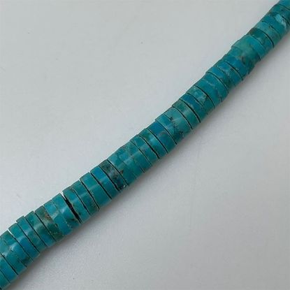 Picture of Royal Beauty Compressed Blue Green Turquoise Graduated Heishi 3-8mm, 16" Bead Strand