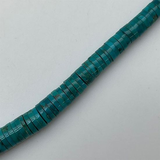 Picture of Royal Beauty Compressed Blue Turquoise Graduated Heishi 3-8mm, 16" Bead Strand