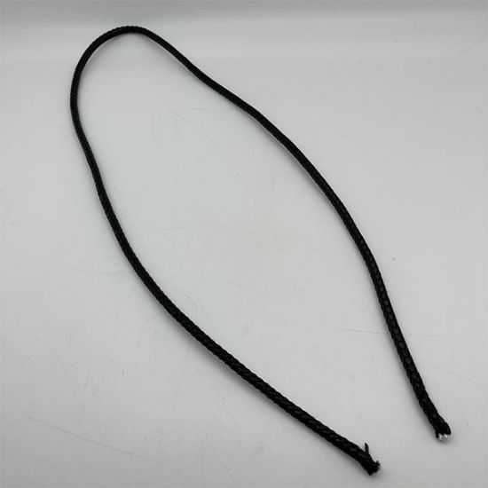 Picture of Handmade Black Leather, Cotton Core, Braided Bolo Cord, 8 Ply, Approx. 44" Length, Approx. 7.5-8mm Thick