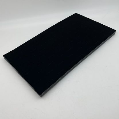 Picture of Enchanted Velvet Black Foam Ring Display Tray Insert, 72 Stagger Ring Slots, 14-1/8" L x 7-5/8" W x 5/8" D, Sold individually, Made in the USA