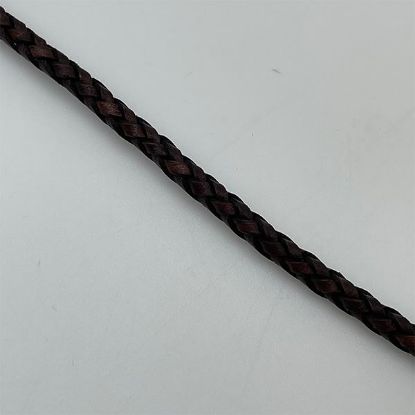 Picture of Handmade Brown Leather Bolo Cord, 6 Ply, 42" Length. Approx. 4.5-5mm Thick.