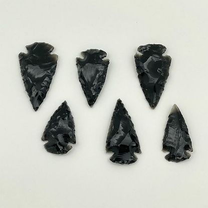 Picture of 1.5" Black Obsidian Stone Arrowhead