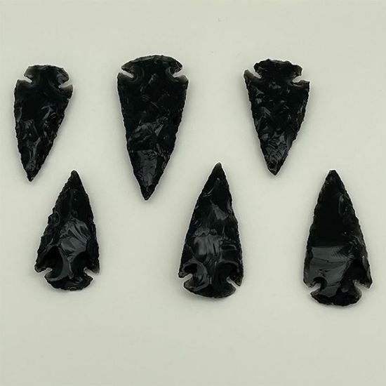 Picture of 2" Black Obsidian Stone Arrowhead