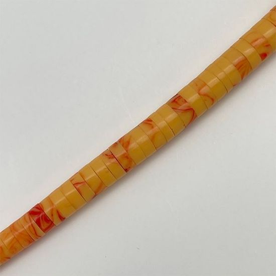 Picture of Block Yellow and Dark Orange Graduated Heishi Beads 5-10mm, 16" Strength