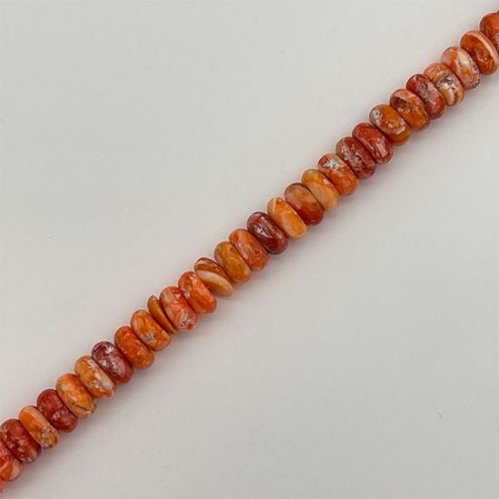 Picture of Orange Spiny Oyster Rondelle 6mm Bead, 16" Bead Strand