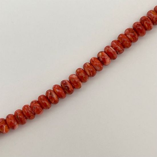 Picture of Red Spiny Oyster Rondelle 6mm Bead, 16" Bead Strand