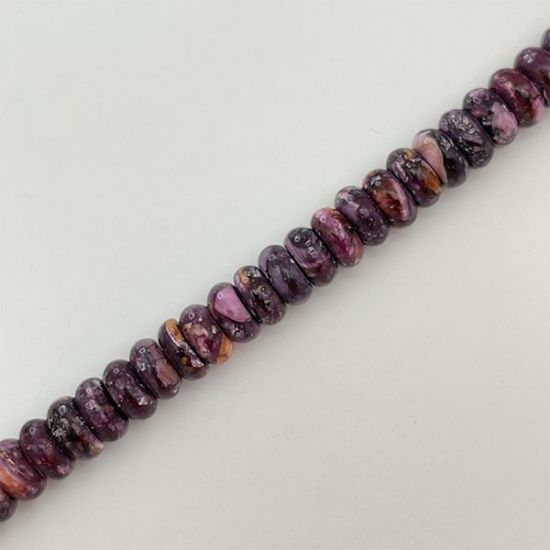 Picture of Purple Spiny Oyster Rondelle 6mm Bead, 16" Bead Strand