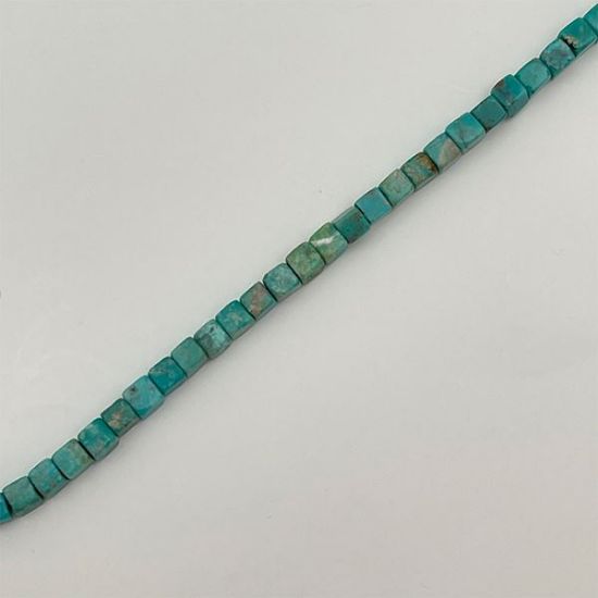 Picture of Turquoise Stabilized Square Bead 4mm, 16" Strand