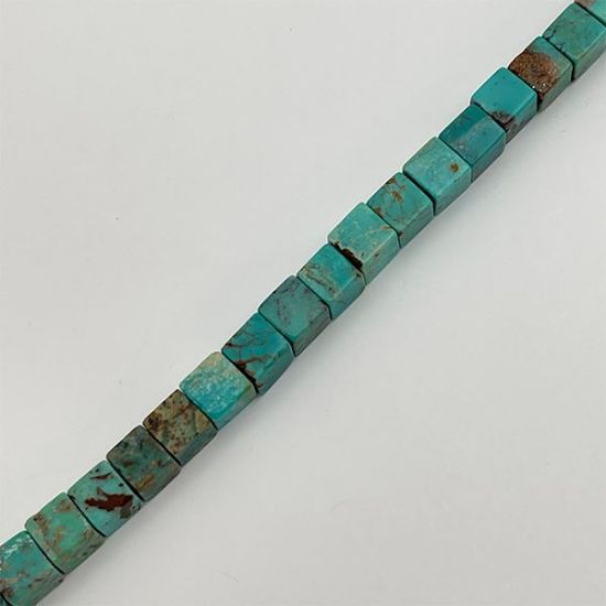 Picture of Turquoise Stabilized Square Bead 6mm, 16" Strand