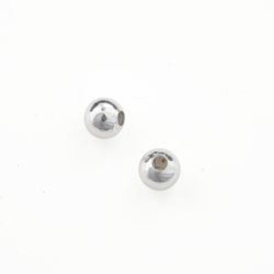 Picture of Silver Plated Plain Beads 4mm 0.045" Hole<br />300 Beads