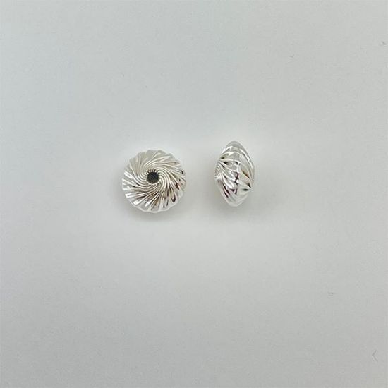 Picture of Sterling Silver Twisted Corrugated Rondelle Bead 7.6x12mm