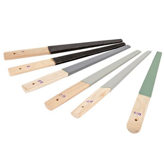 Picture of Firebird Tools Emery Sticks, 6-piece Kit, 9-1/4" L x Tapered 3/4" W x 5/16" wide at the tip.
