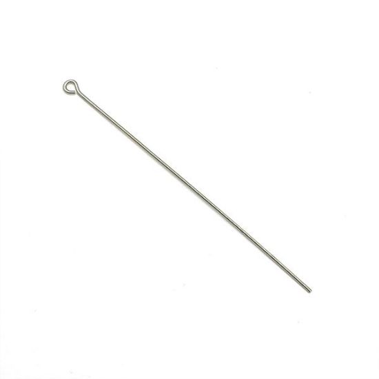 Picture of Sterling Silver Eye Pins, 2" x 0.025"/22 Gauge Wire, Sold per pkg of 10