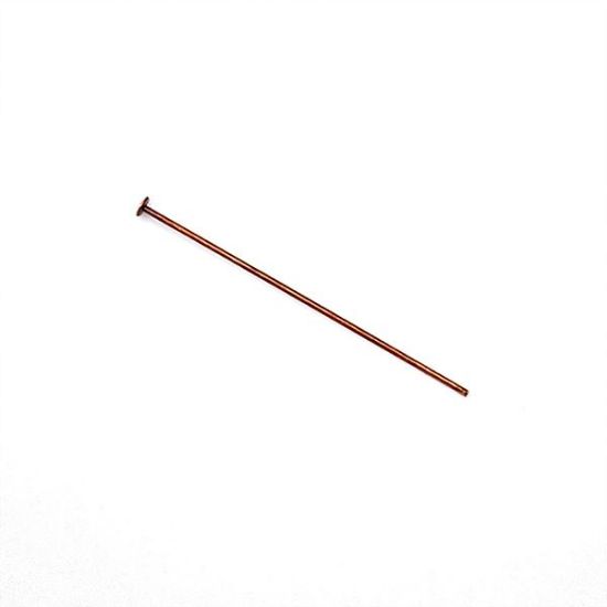 Picture of Copper Plated Antique Head Pins, 1-1/2" x 0.029", Sold per pkg of 20