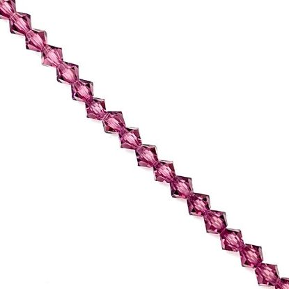 Picture of Preciosa Bi-Cone, Amethyst Glass 4mm Beads, 5" Strand