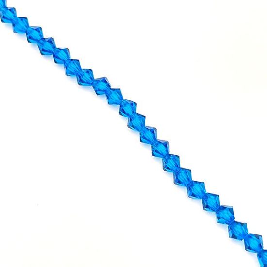 Picture of Preciosa Bi-Cone, Capri Bluel Glass 4mm Beads, 5" Strand
