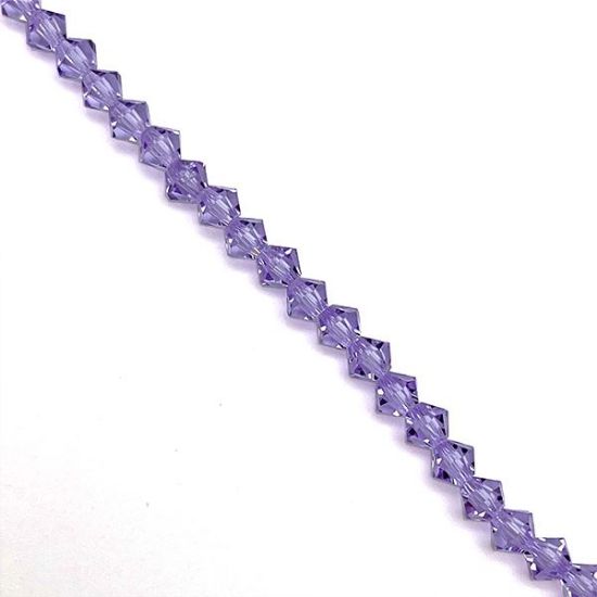 Picture of Preciosa Bi-Cone, Violet Glass 4mm Beads, 5" Strand
