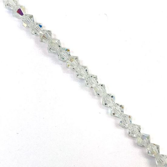 Picture of Preciosa Bi-Cone, Crystral Aurora Borealis Glass 4mm Beads, 5" Strand