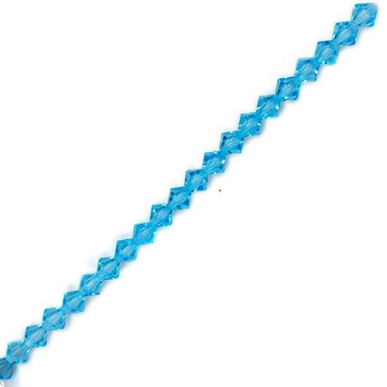Picture of Preciosa Bi-Cone, Aquamarine Glass 6mm Beads, 5" Strand
