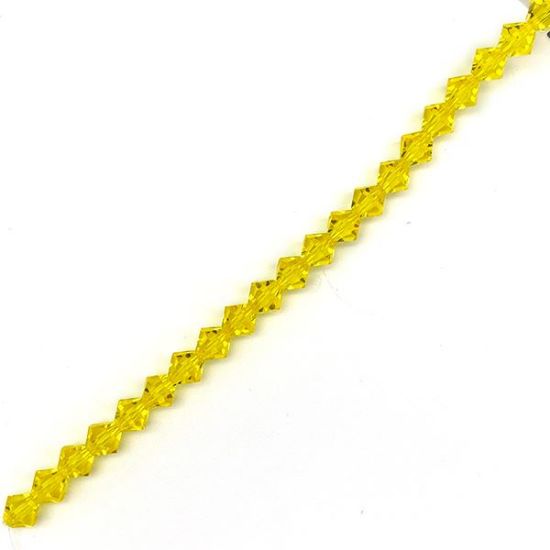 Picture of Preciosa Bi-Cone, Citrine Glass 6mm Beads, 5" Strand