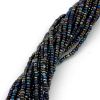 Picture of Size 13 Cut Czech Seed Bead, Black Iris Aurora Borealis, Sold by the Hank