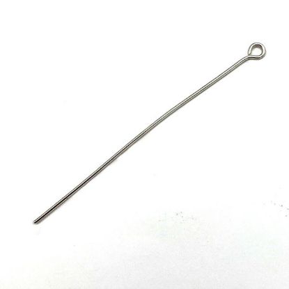 Picture of Sterling Silver Eye Pins, 2" x 0.028"/21 Gauge Wire, Sold per pkg of 10