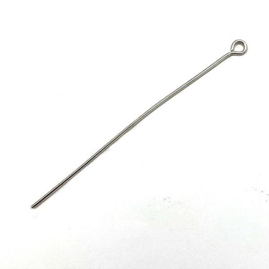 Picture of Sterling Silver Eye Pins, 2" x 0.028"/21 Gauge Wire, Sold per pkg of 10