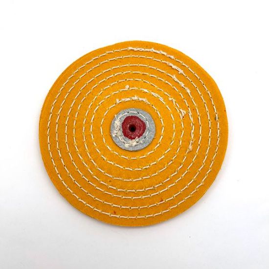 Picture of Yellow Treated Razoredge Buffing Wheel, 5" Diameter