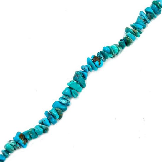 Picture of Stabilized Turquoise Chip Beads 6-8mm, 16" Strand