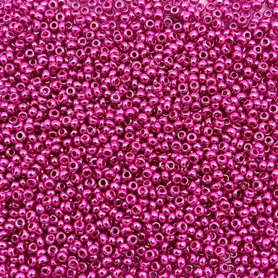 Picture of Size 10 Czech Seed Beads, Metallic Pink, Approximately 25 grams