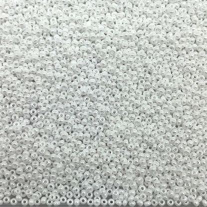 Picture of Size 11 Czech Seed Beads, Opaque White Luster, Approximately 25 Grams