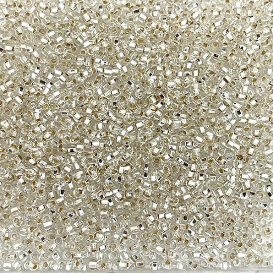 Picture of Size 10 Czech Seed Beads, Silver Lined Crystal, Approximately 25 grams